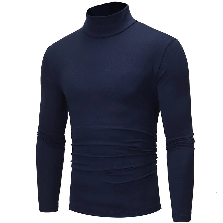 Men's Thermal Long Sleeve Turtleneck T-Shirt – Casual Slim Fit Pullover Top for Autumn and Winter - Premium turtleneck from Lizard Vigilante - Just $32.88! Shop now at Lizard Vigilante