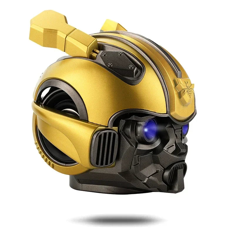 Original Transformers Bluetooth Speakers Bumblebee Head Bluetooth Speakerdual Speakersled Light Heavy Basssuitable,Tf, Fm Radio