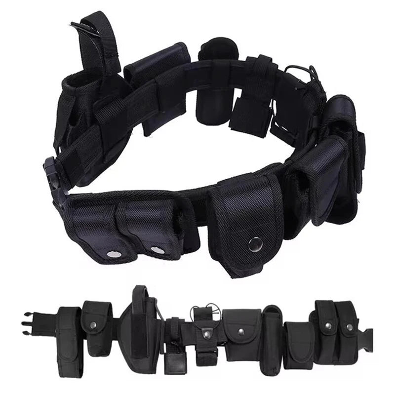 Adjustable Tactical Waist Support Police Duty Utility Belts With Pouch 10 pcs Military Training Guard Duty Belt - Premium  from Lizard Vigilante - Just $16.99! Shop now at Lizard Vigilante