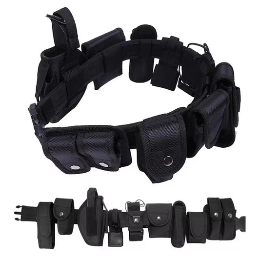 Adjustable Tactical Waist Support Police Duty Utility Belts With Pouch 10 pcs Military Training Guard Duty Belt - Premium  from Lizard Vigilante - Just $16.99! Shop now at Lizard Vigilante