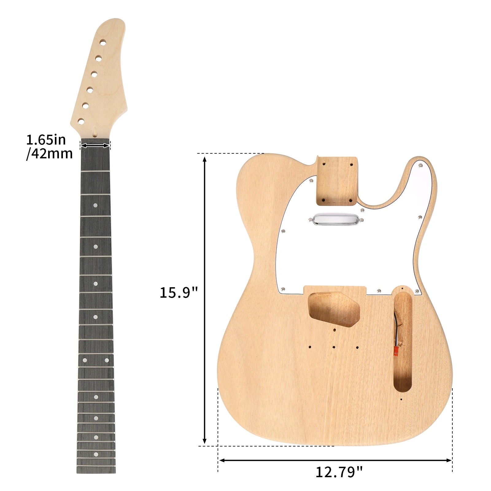 DIY 6 String TL Style Electric Guitar Kits with Mahogany Body, Maple Neck and Accessories - Premium  from Lizard Vigilante - Just $224.99! Shop now at Lizard Vigilante
