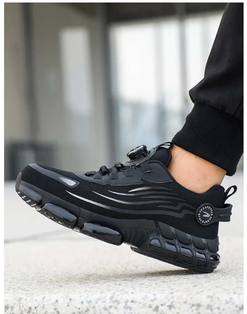 “NO SLACK, NO LACES” | Men’s Tactical Soft-Sole Steel Toe Work Sneakers – Anti-Smash, Anti-Puncture, Zero Excuses - Premium shoes from dsers - Just $72.99! Shop now at Lizard Vigilante