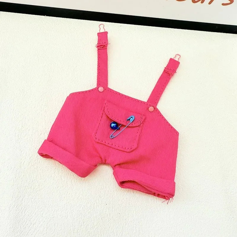 Labubu Doll Clothes Big Into Energy Clothing Replacement Summer Overalls with Straw Hat and Belt Set for Ropa Labubu