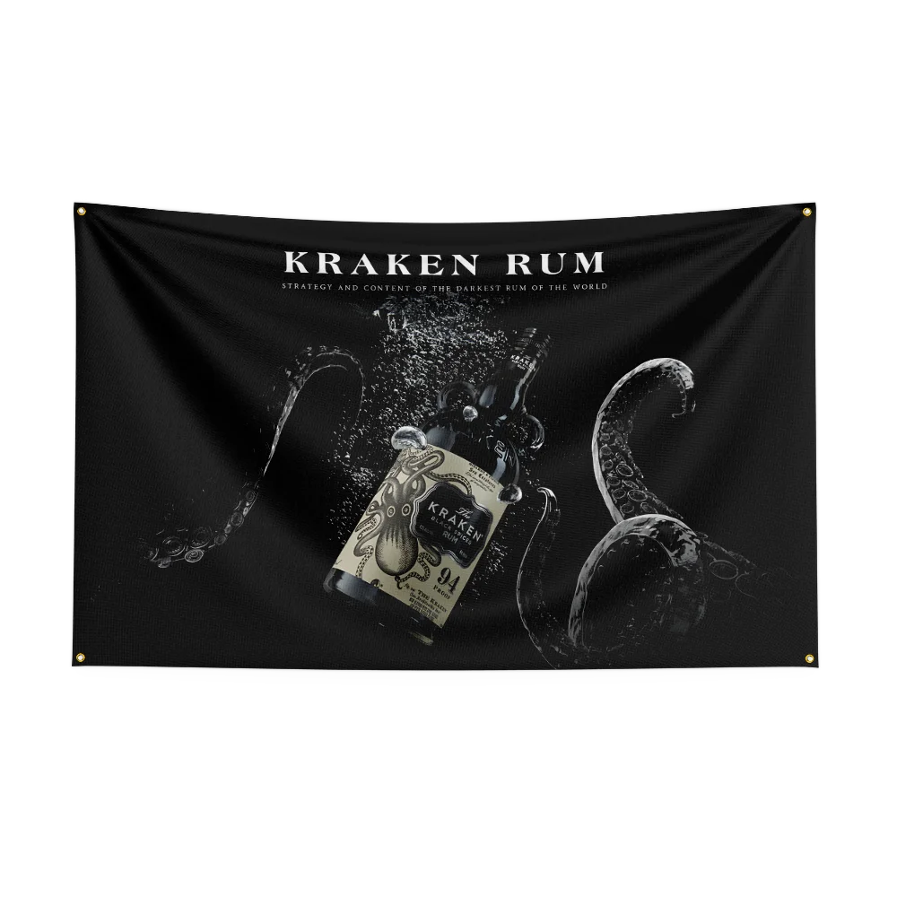 Krakens Rum Flag – 3×5ft Polyester Printed Alcohol & Beer Banner for Indoor and Outdoor Decor - Premium flag from Lizard Vigilante - Just $15.99! Shop now at Lizard Vigilante