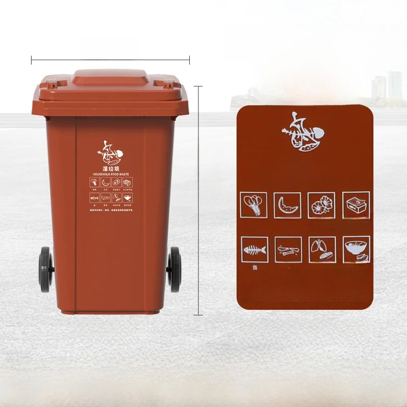 Large Capaci Outdoor Kitchen Waste Bin 240L with Wheels for ering Commercial Use Big Size Tra Can Recycling Bin