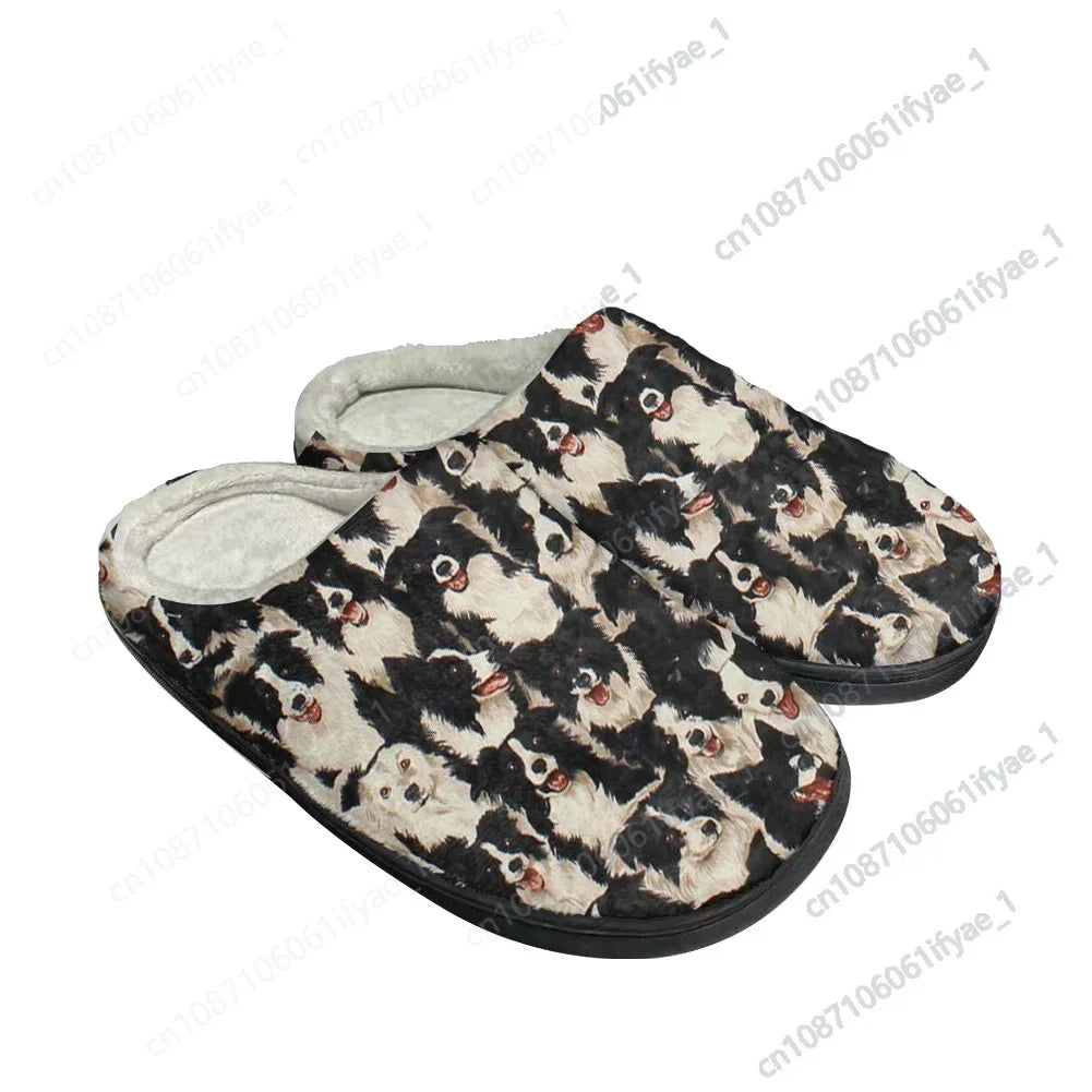 Border Collie Hot Fashion Cotton Custom Slippers – Men's and Women's Plush Thermal Sandals for Indoor Comfort - Premium slippers from Lizard Vigilante - Just $28.88! Shop now at Lizard Vigilante