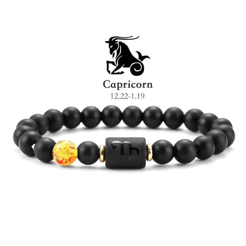 Zodiac Signs Natural Stone Bracelets Taurus Cancer Virgo Pisces Bracelets Ladies Men Couples Friendship Jewelry Gift Bracelet - Premium bracelet from Lizard Vigilante - Just $22.99! Shop now at Lizard Vigilante