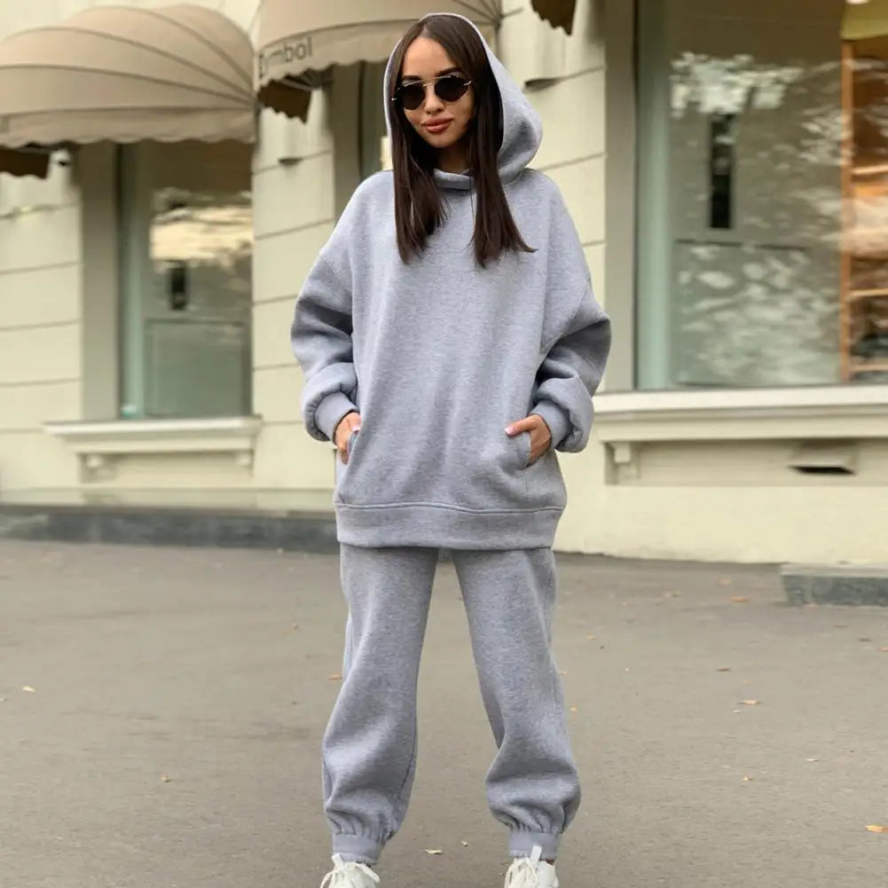 Women's Two-Piece Tracksuit Set – Hooded Sweatshirt & Sweatpants for Spring and Autumn - Premium hoodie set from Lizard Vigilante - Just $28.88! Shop now at Lizard Vigilante