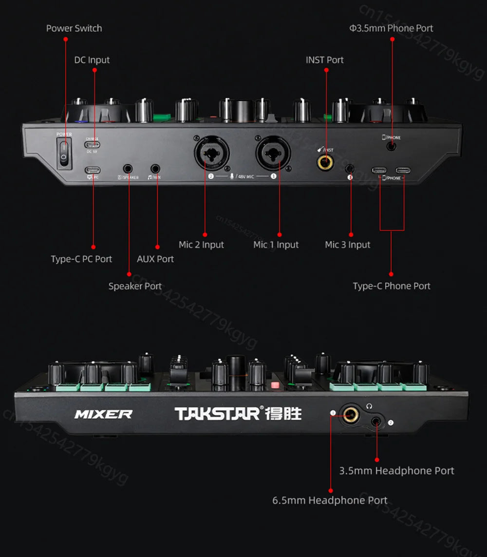 Takstar MX3 RiotMixer — Apocalypse Edition | Pro Webcast Sound Card With 16 FX, Dual XLR, Noise-Killer Engine & Chaos Control Console