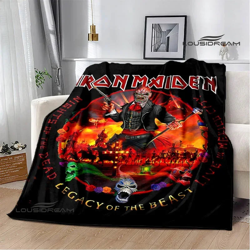 Iron Maiden Printed Blanket – Soft Flannel Kids & Adults Throw | Warm, Portable, and Perfect for Home or Travel - Premium blanket from dsers - Just $33.66! Shop now at Lizard Vigilante