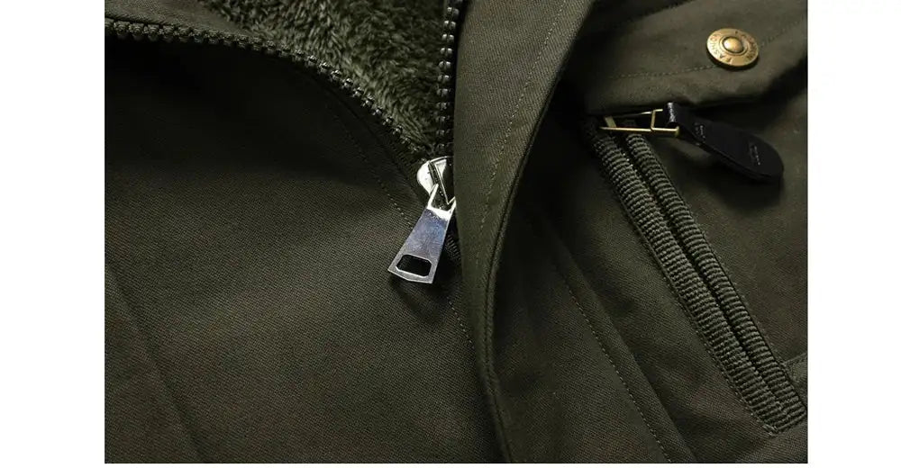 Winter Men's Warm Padded Jackets Fashion Men Fleece Lined Thermal Hooded Coats Men Mountain Ski Windbreaker Jackets Clothing