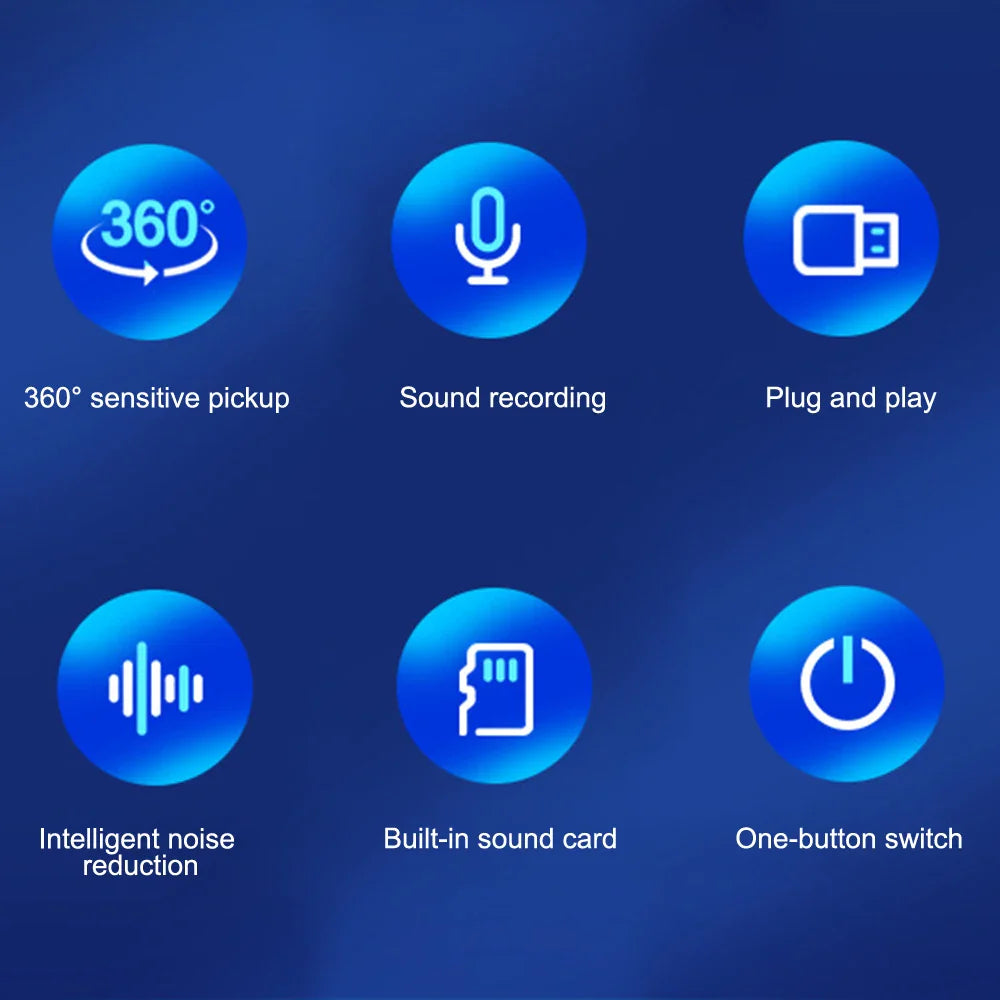 USB Gaming PC Microphone for Streaming Podcasts Desktop Wired Microphone Game Conference Recording Noise Cancelling Microphone