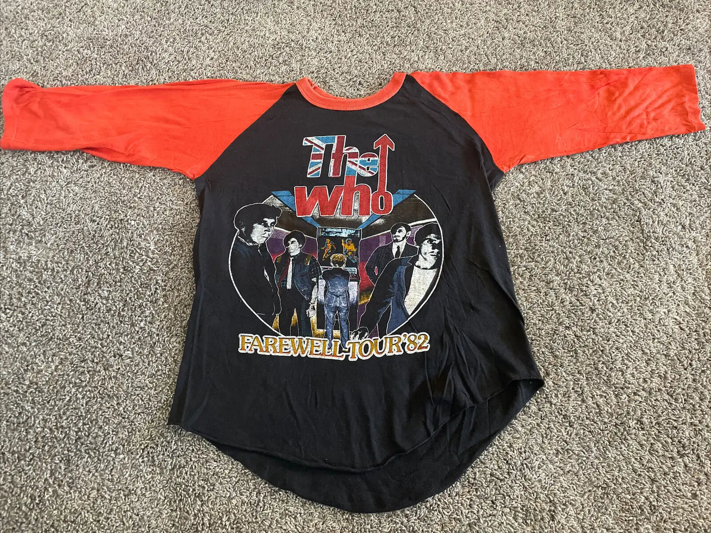 Vintage THE WHO Farewell American Tour '82 Jersey T-Shirt – Original 1982 Limited Edition, Large Size, Rock Legend Apparel - Premium tee from Lizard Vigilante - Just $26.66! Shop now at Lizard Vigilante