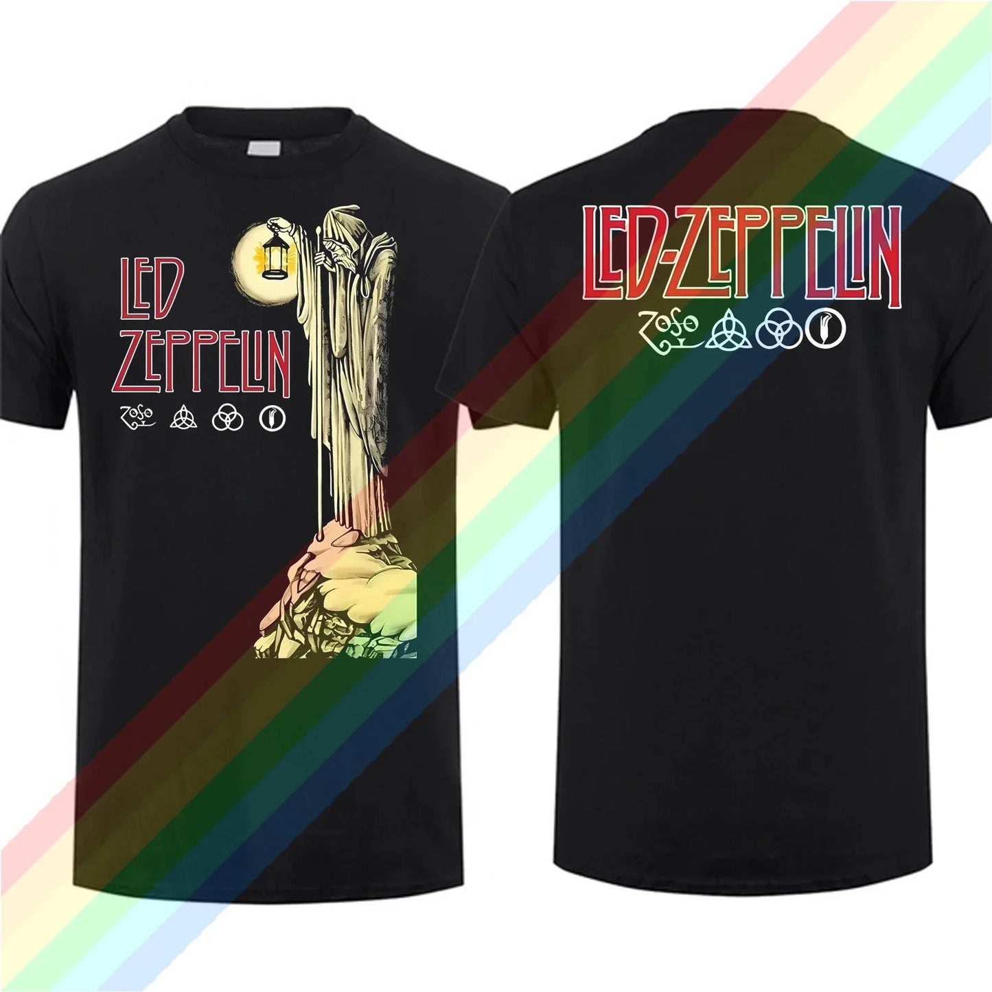 Led Zeppelin Flag 1975 US Tour Graphic T-Shirt – Vintage Rock Oversized Streetwear Tee, Ultimate Casual Concert Top - Premium tee from Lizard Vigilante - Just $28.88! Shop now at Lizard Vigilante