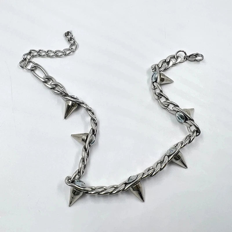 Metal Rivet Necklace For Women Men Punk Rock Gothic Fashion Hip Hop Necklace Charm 90s Aesthetic Jewelry Gift - Premium necklace from Lizard Vigilante - Just $19.99! Shop now at Lizard Vigilante