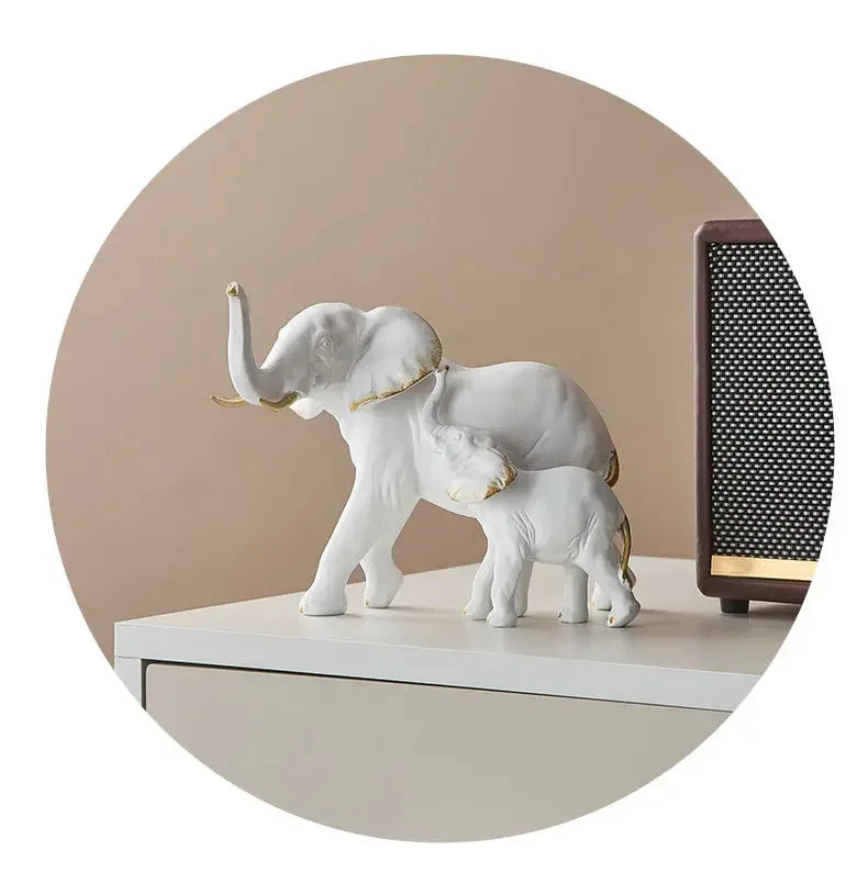 1pairs Creative Modern Decor Animal Resin Elephant Statues & Figurines Sculpture Living Room Table Ornaments Crafts