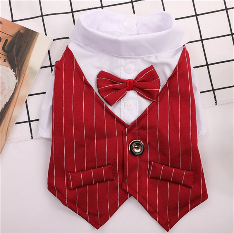 Dog Tuxedo Dog Suit Puppy Pet Tuxedo Wedding Party Costume Dog Prince Bow Tie Shirt Formal Dog Weeding Attire Dogs Cats Clothes - Premium  from Lizard Vigilante - Just $6.99! Shop now at Lizard Vigilante