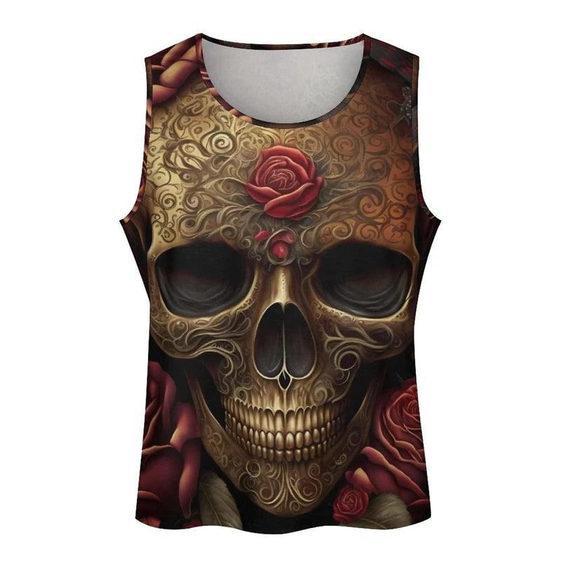 Fashion Skull 3D Print Men's Tank Top – Casual Hip Hop Graphic Tee | Streetwear Fitness Summer Sleeveless Shirt - Premium Tank Top from Lizard Vigilante - Just $23.99! Shop now at Lizard Vigilante