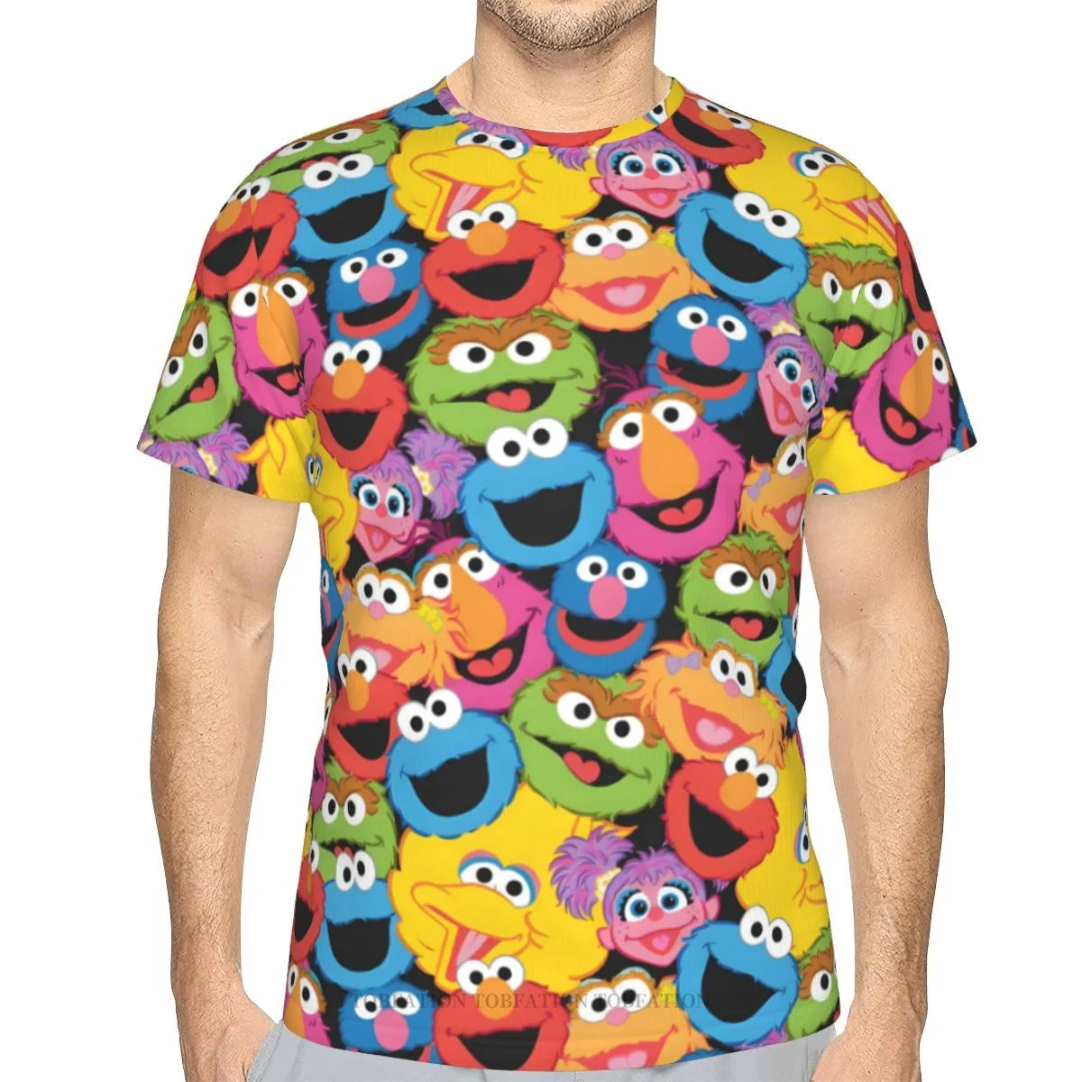 Sesame Street Elmo 3D Printed Summer T-Shirt for Men – Retro 80s TV Inspired Quick-Drying Polyester Tee - Premium T-Shirt from Lizard Vigilante - Just $24.88! Shop now at Lizard Vigilante