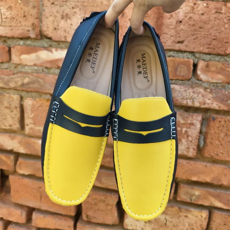 Men’s Italian Genuine Leather Loafers – Luxury Breathable Slip-On Moccasins, Casual & Formal Comfortable Driving Shoes - Premium loaferr from Lizard Vigilante - Just $36.99! Shop now at Lizard Vigilante