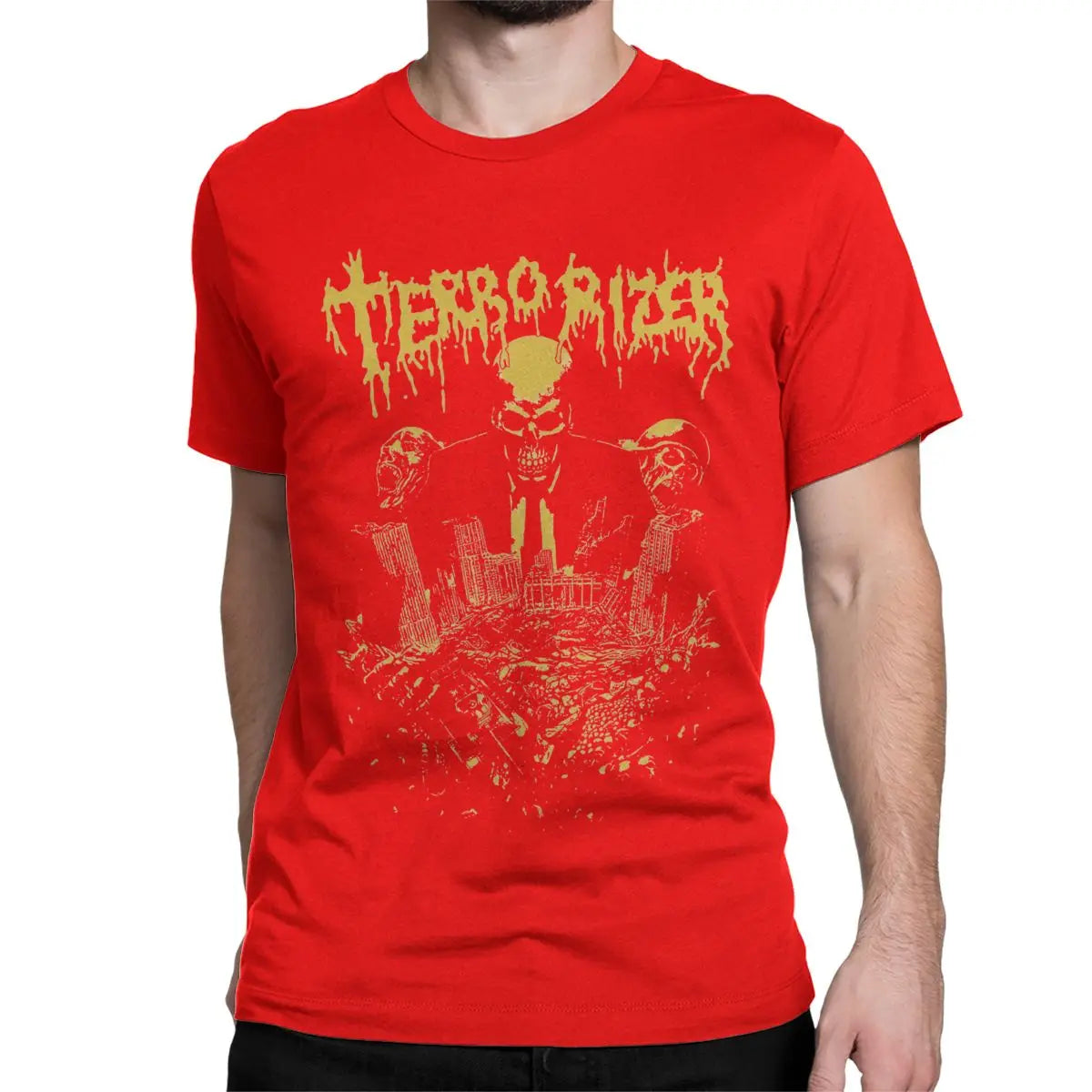 Terrorizer Vintage Black Metal T-Shirt Men Women Crewneck Pure Cotton Short Sleeve Tees Gift Clothes - Premium  from Lizard Vigilante - Just $18.99! Shop now at Lizard Vigilante