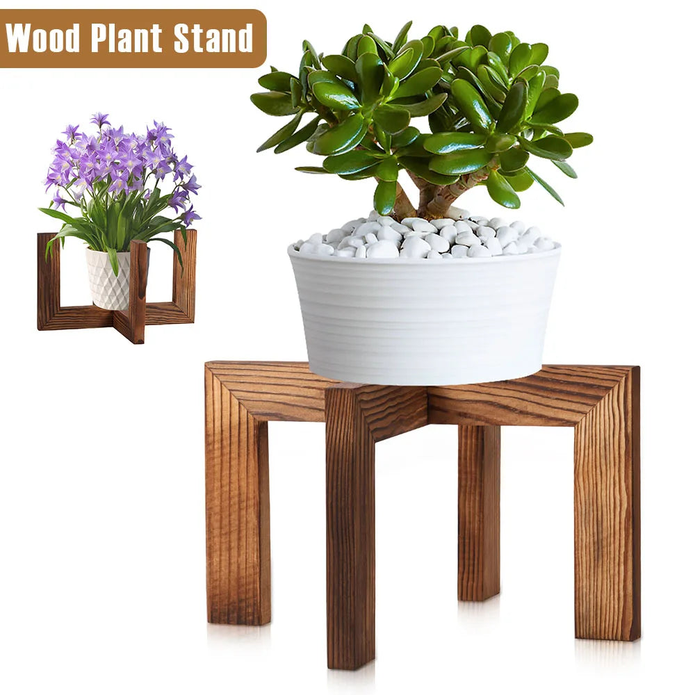 Wood Plant Stand Indoor Flower Pot Stand Simple Fashion Modern Plant Holder Sturdy Wood Home Decoration for Home Office Balcony