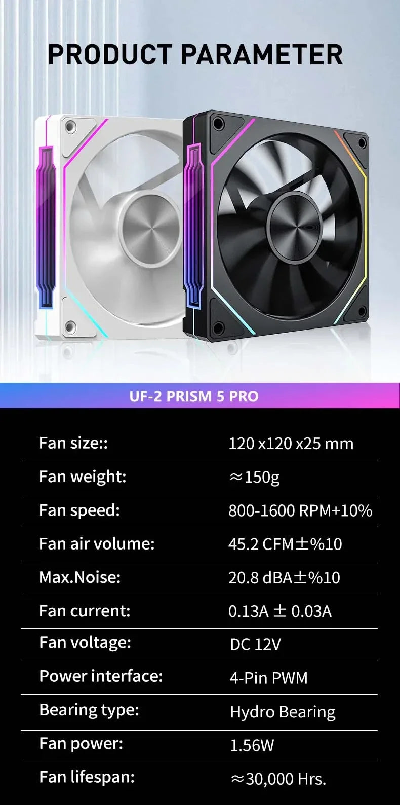 PRISM RIOT UF-2 PRO | 120mm 9-Blade ARGB Metalstorm Fan – Shred Heat, Not Riffs - Premium fan from dsers - Just $17.99! Shop now at Lizard Vigilante