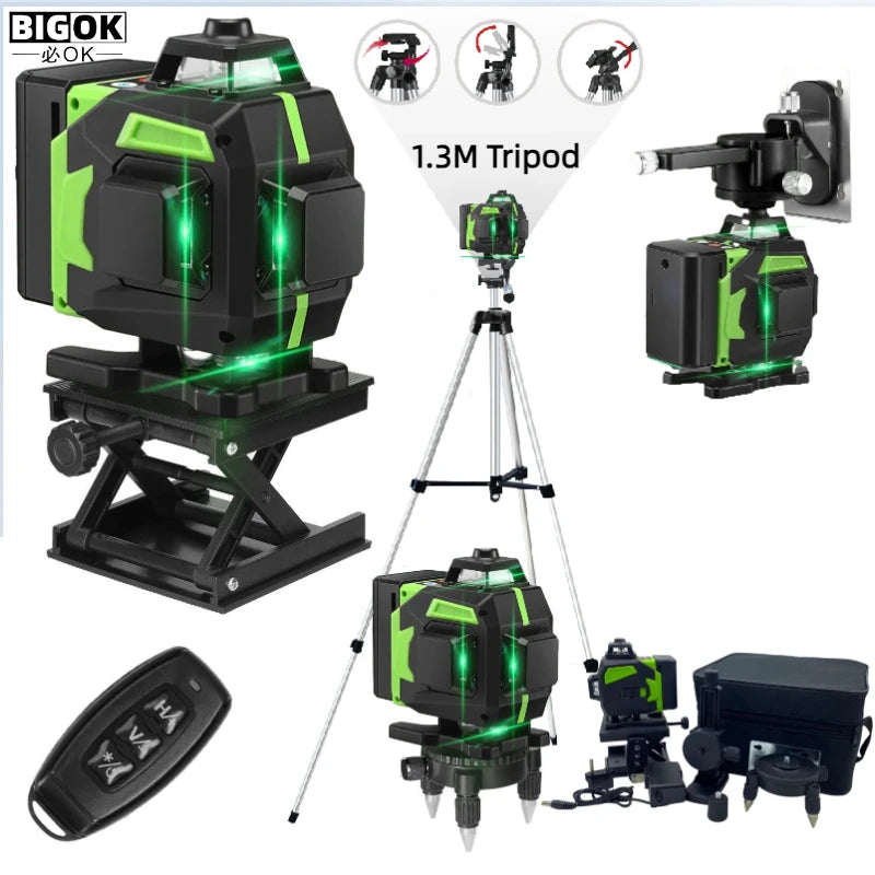 XMSJ 360° ProGrid 16-Line Self-Leveling Green Beam Laser Level – Precision Construction Series w/ Multi-Tripod Options - Premium laser level from dsers - Just $117.99! Shop now at Lizard Vigilante