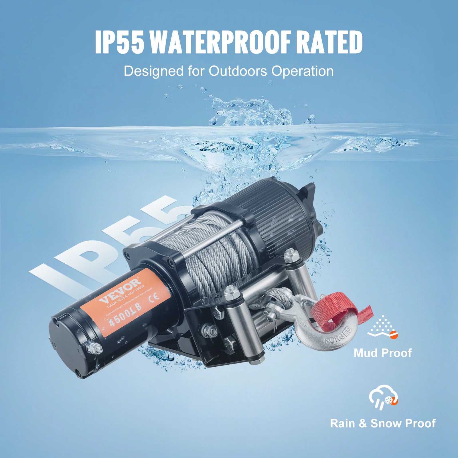 VEVOR Electric Winch,12V 4500 lbs Capacity Steel Rope Winch,IP55 39ft ATV UTV Winch w/ Wireless Handheld Remote & 4-Way Fairlead - Premium  from Lizard Vigilante - Just $155.99! Shop now at Lizard Vigilante