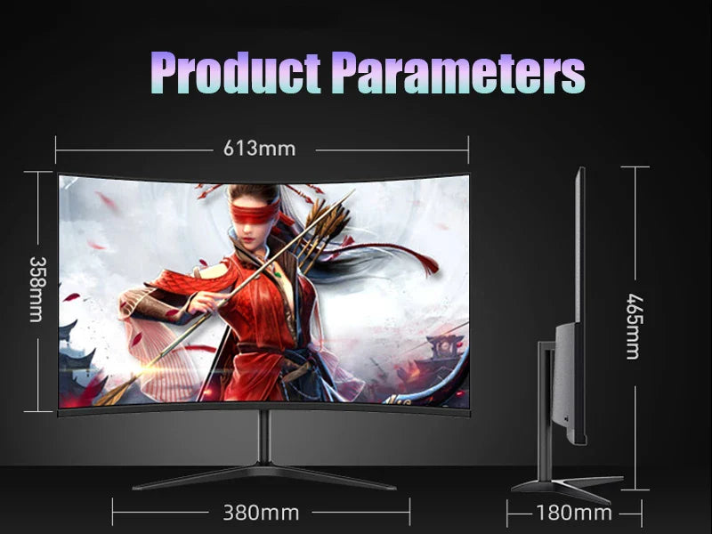 27 Inch VA 165hz Monitors Gamer 1MS 2K QHD 144hz Gaming Monitors PC LCD Curved Screen Monitor for Desktop Displays HDMI DP