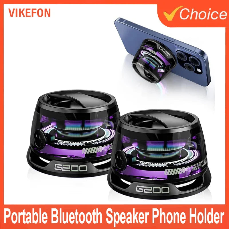 Portable Bluetooth Speaker Easy to carry G200 RGB Lighting Magnetic Speaker BT5.3 Mini Sound Box 7 Hours Playback Phone Holder