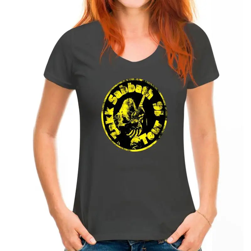 Zakk Sabbath Men’s Yellow Circle Graphic T-Shirt – Black Tee with Colorful Design - Premium T-Shirt from Lizard Vigilante - Just $23.88! Shop now at Lizard Vigilante