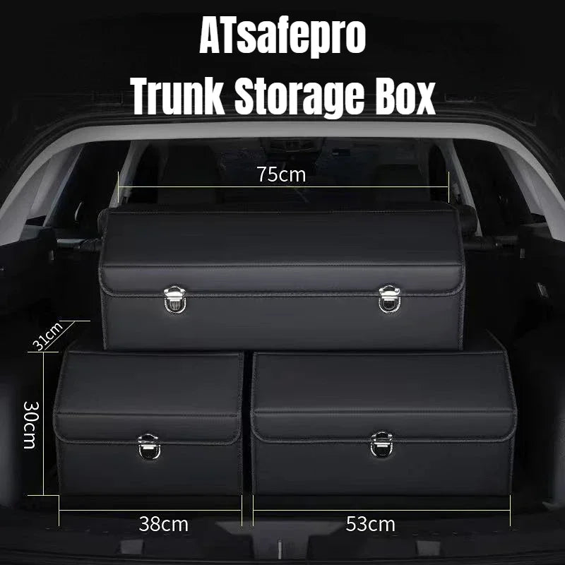 Car Trunk Organizer Organizers And Storage Suv Faux Leather Foldable Trunk Multi-Compartment Adjustable Auto Grocery Storage Box - Premium  from Lizard Vigilante - Just $11.99! Shop now at Lizard Vigilante