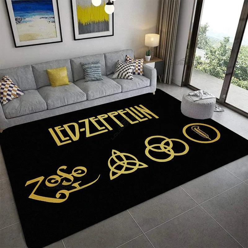 LED Zep Patterns Decorative Carpet Bedroom Floor Pad Classic Rock Band Rug Living Room Cushion Door Pad - Premium rug from Lizard Vigilante - Just $48.74! Shop now at Lizard Vigilante