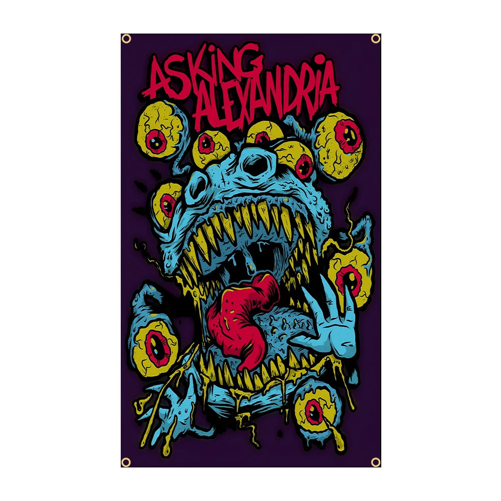 90x150cm 3x5Ft Asking Alexandria Rock Band Flag – Polyester Printed Banner for Bedroom Wall Decor, Metal Music Tapestry - Premium flag from Lizard Vigilante - Just $23.99! Shop now at Lizard Vigilante