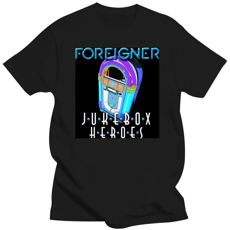 Foreigner Jukebox Heroes 80s Rock Band Black New Men's T Shirt Size S 4Xl - Premium t-shirt from Lizard Vigilante - Just $23.88! Shop now at Lizard Vigilante