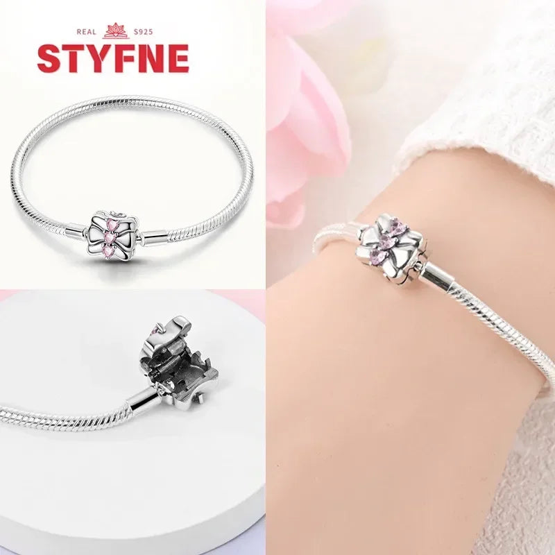 New 925 Silver Celtic Knot Snake Bone Lucky Eye Bracelet Fit Original Charming Bracelet Diy Fine Jewelry Gifts for Women