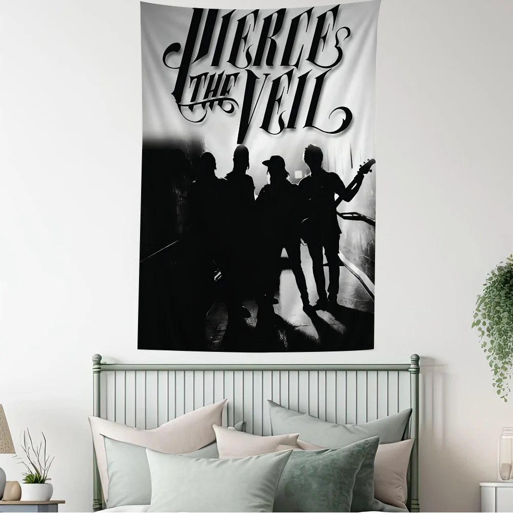 Pierce The Veil Band Anime Tapestry – Hippie Flower Wall Hanging for Dorm & Bedroom Decor - Premium tapestry from Lizard Vigilante - Just $26.99! Shop now at Lizard Vigilante