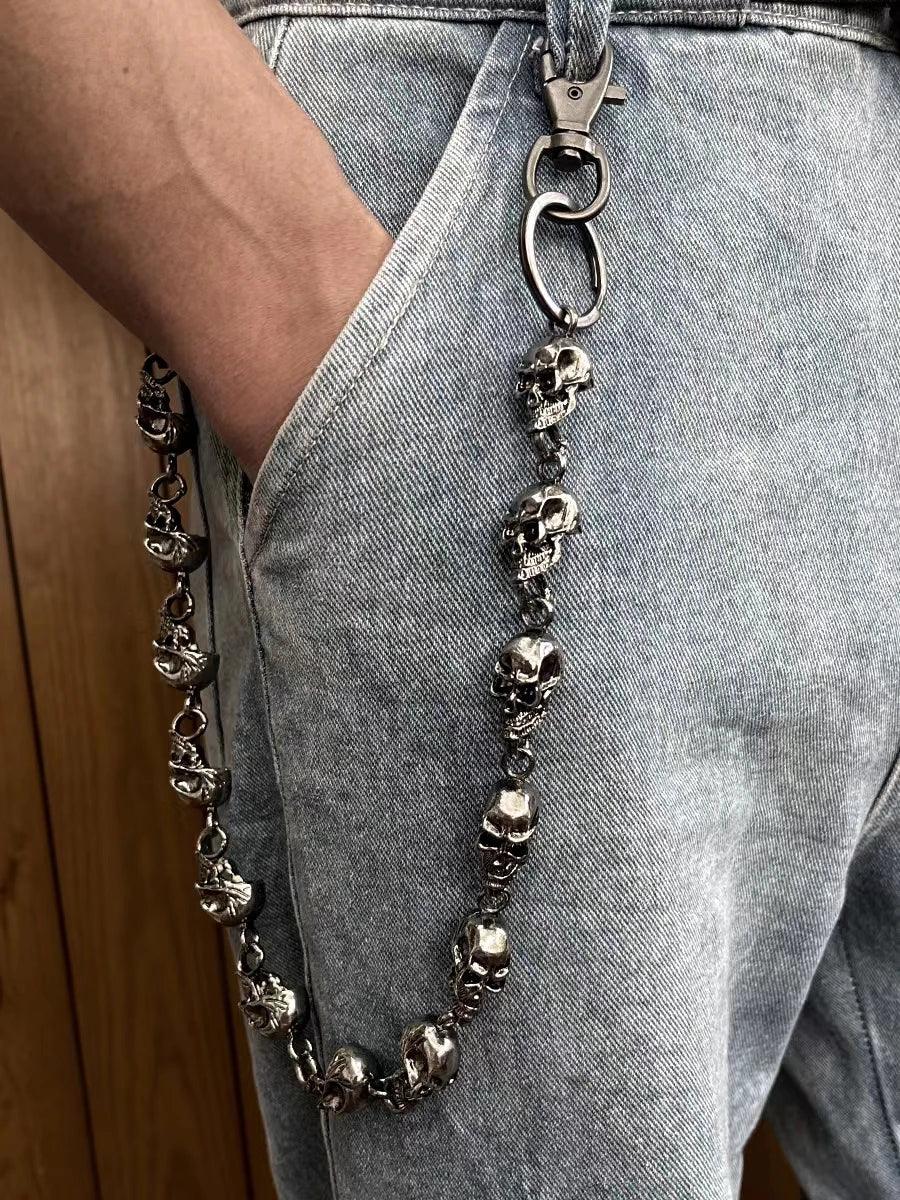 Vintage Punk Skull Pants Chain Heavy Waist Chain Men Cool Jeans Chain Keychain Wallet Chain Gothic Biker Fashion Accessories - Lizard Vigilante