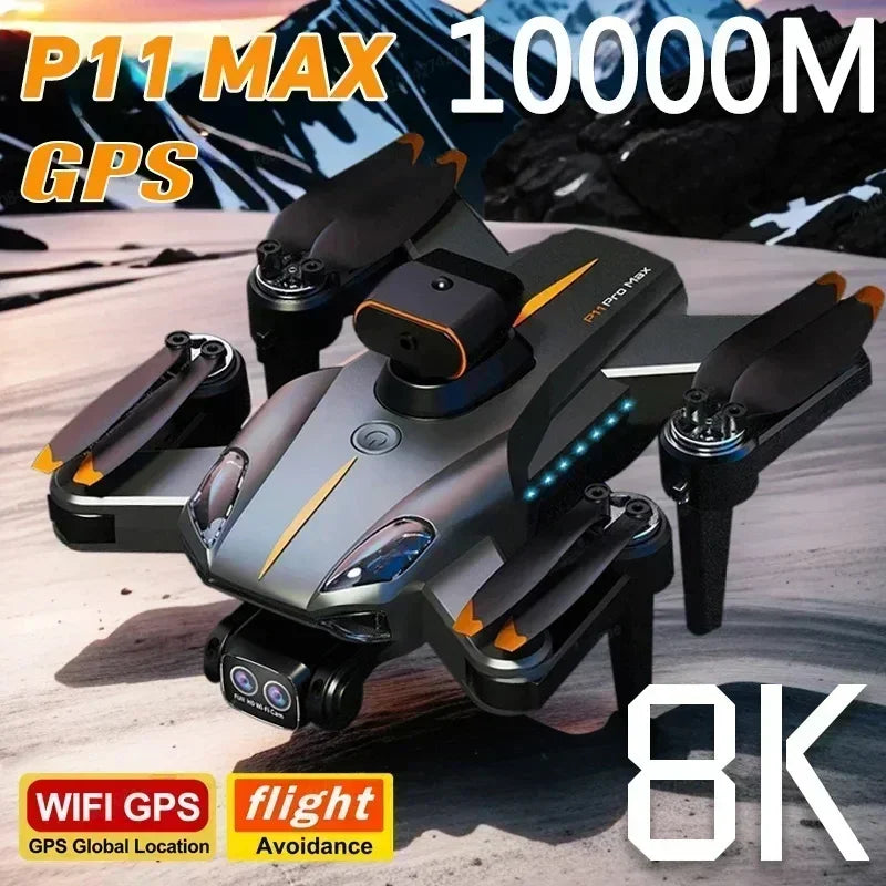 P11 Pro Max 8K 5G GPS Drone – The Maverick’s Choice for Jaw-Dropping Aerial Cinematics and Fearless Flights - Premium drone from Lizard Vigilante - Just $51.08! Shop now at Lizard Vigilante