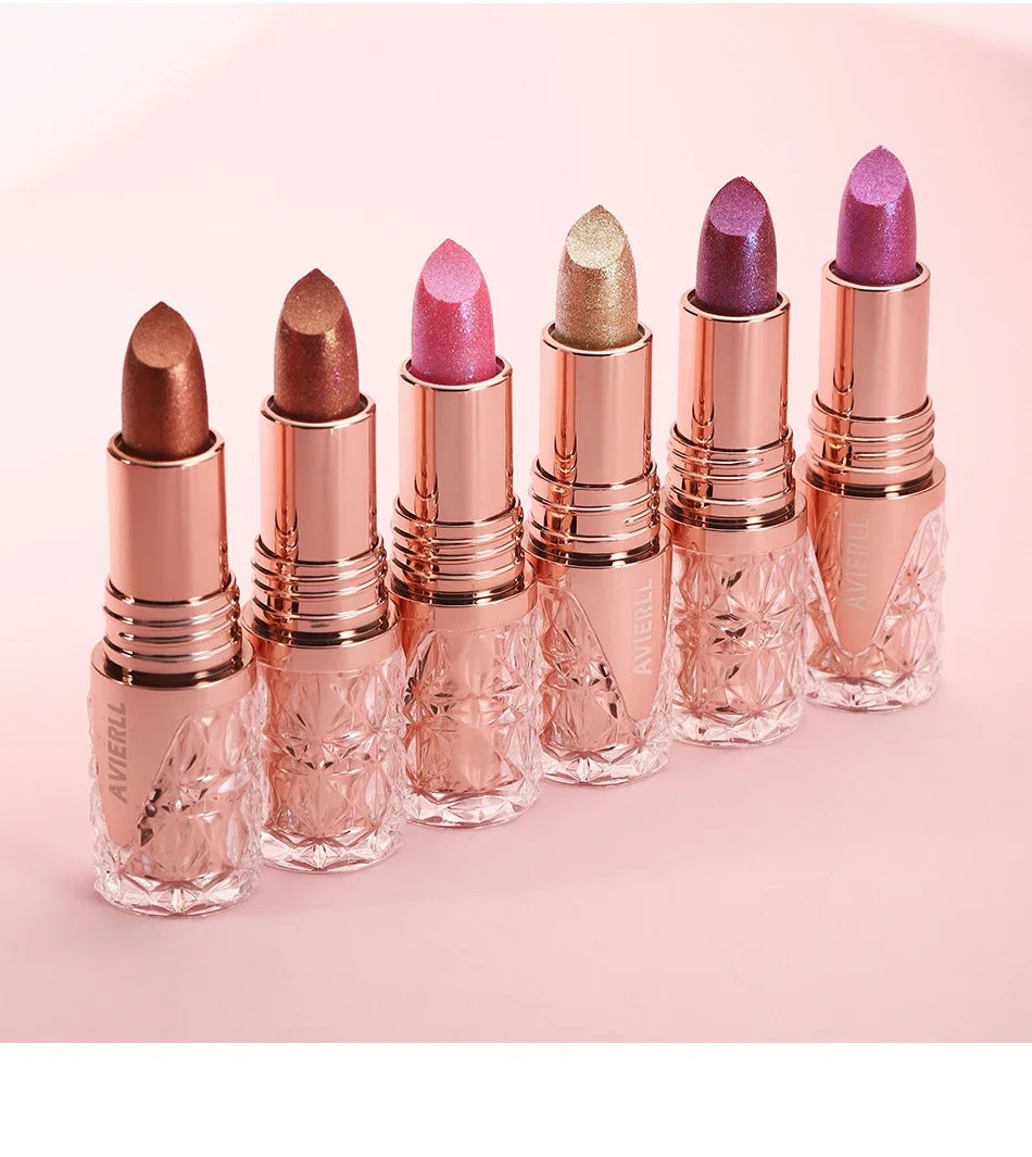 Fine Glitter lipstick, Quicksand Gold Lipstick, Moisturizing Silky Mermaid Girl Pink, Long-Lasting Waterproof Grapefruit Orange