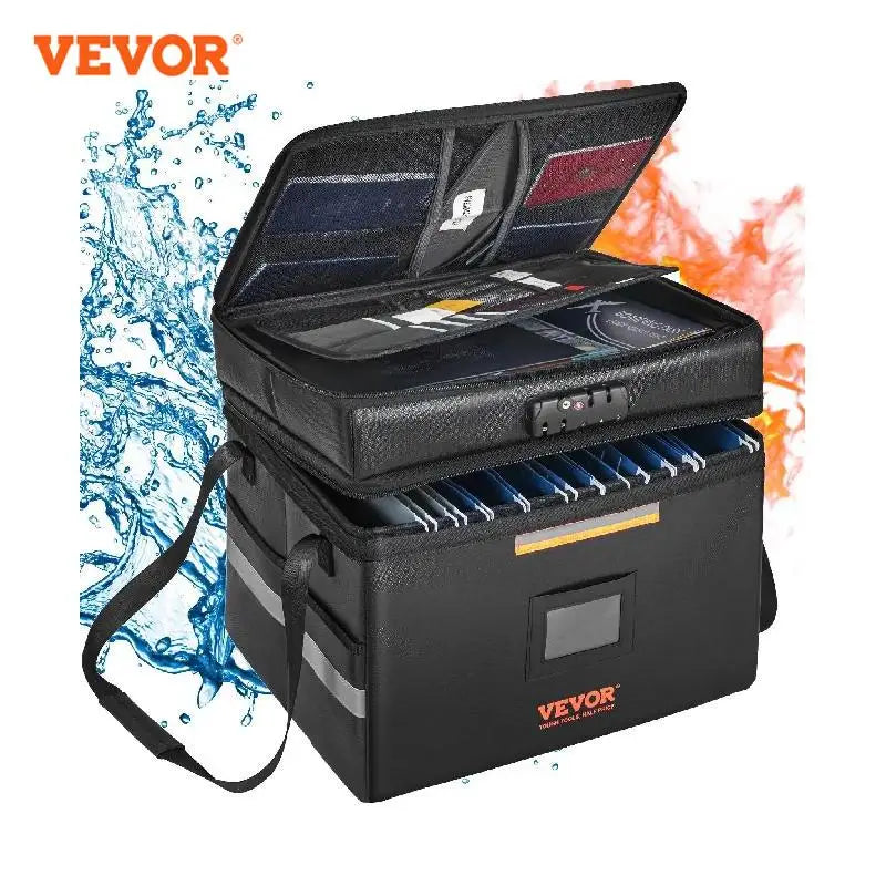 VEVOR Fireproof Document Box with 3 Storage Layers Fireproof Document Bag for Wallet Money Storage Passport Documents Bank File - Premium  from Lizard Vigilante - Just $15.99! Shop now at Lizard Vigilante