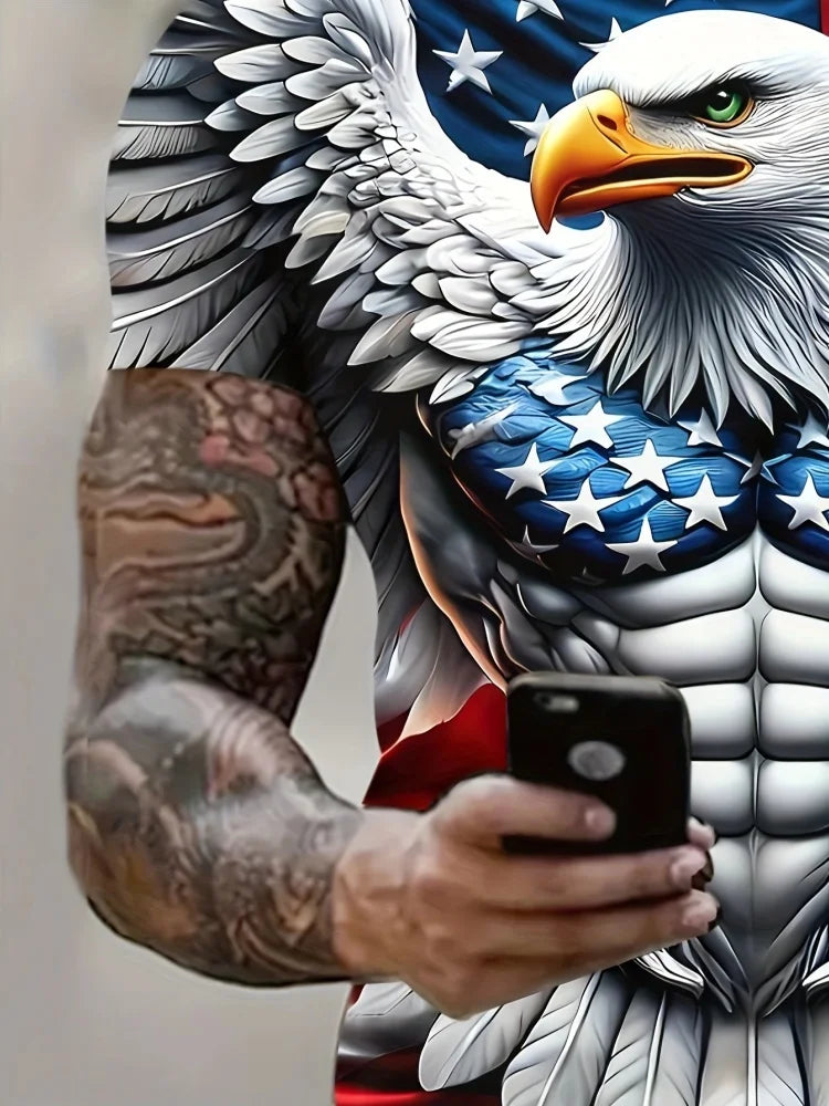 FREEDOM TALON // 3D Screaming Eagle Tee – Summer Casual Patriot Grind Edition - Premium tee from dsers - Just $14.99! Shop now at Lizard Vigilante