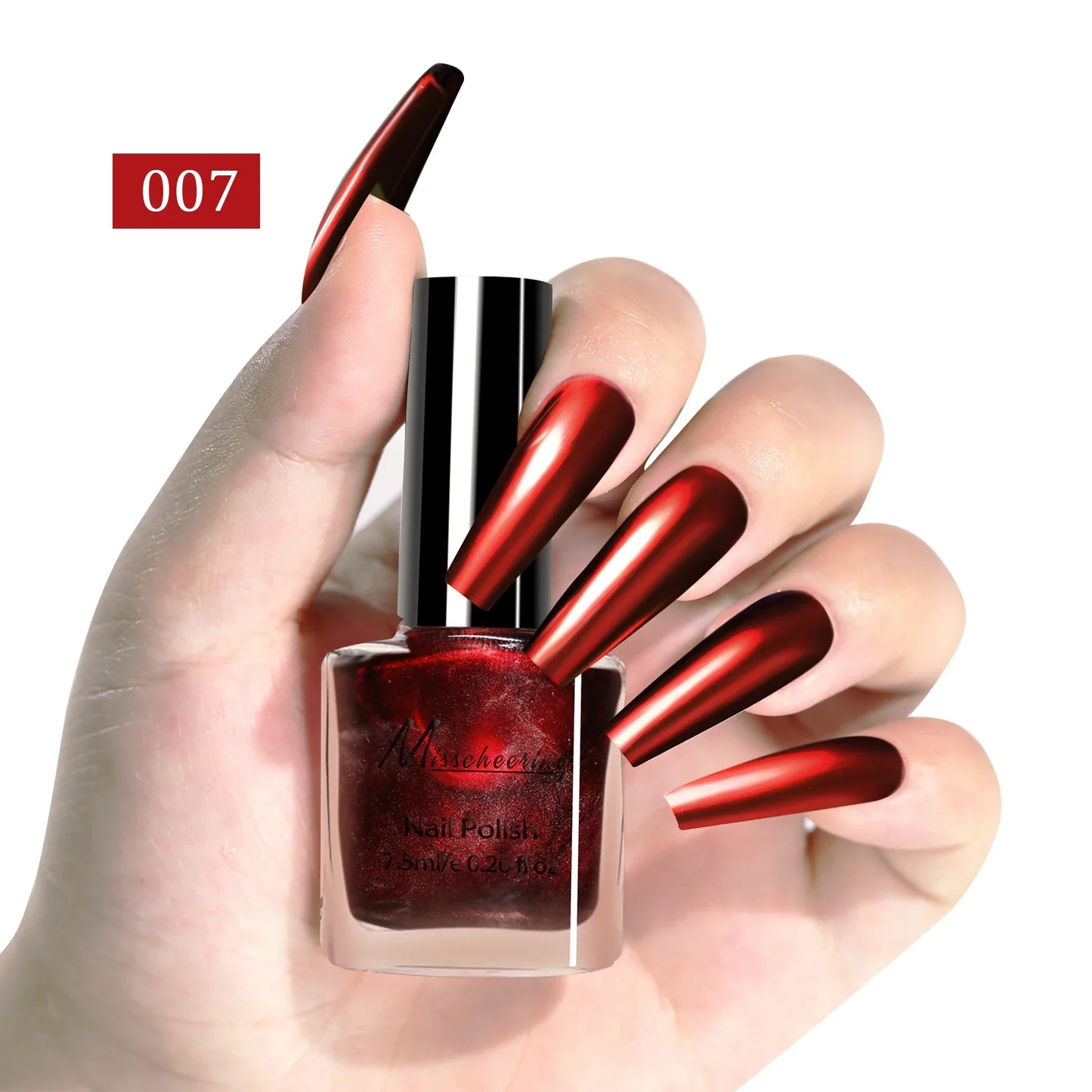 12 colors 7.5ml metal mirror nail polish semi-permanent topcoat nail polish LED gel varnish suitable for girls diy nail charm