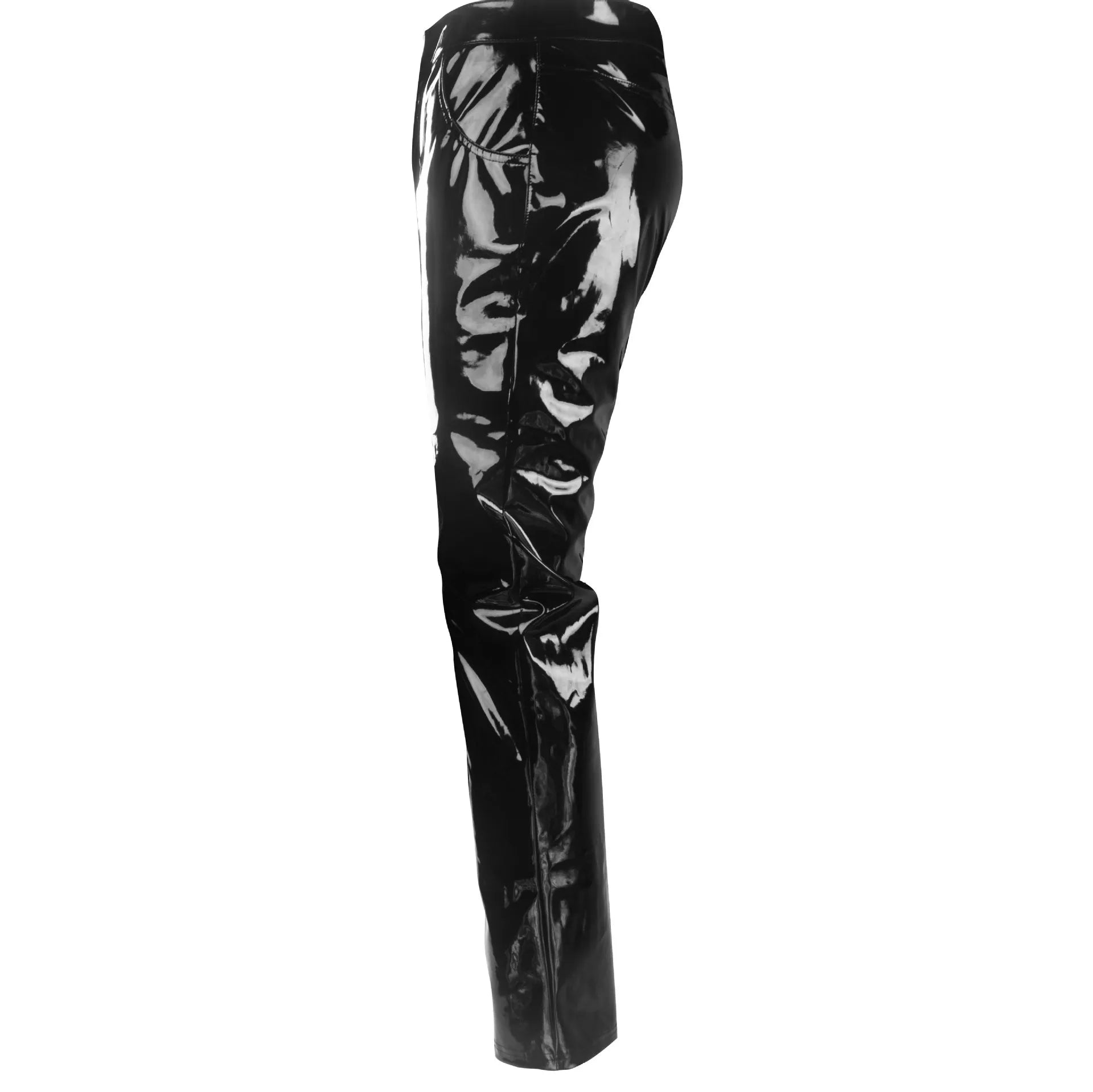 Men's Highlight Stick Patent Leather Trousers – Slim Fit Pencil Pants for Stage, Photography, and High-Impact Fashion - Premium pants from Lizard Vigilante - Just $27.99! Shop now at Lizard Vigilante