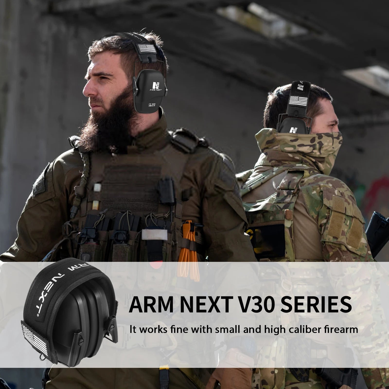 ARM NEXT V30 Tactical Shooting Headset - Noise Reduction 25dB Hearing Protection Earmuffs for Hunting & Safety - Premium hearing protection from Lizard Vigilante - Just $33.33! Shop now at Lizard Vigilante