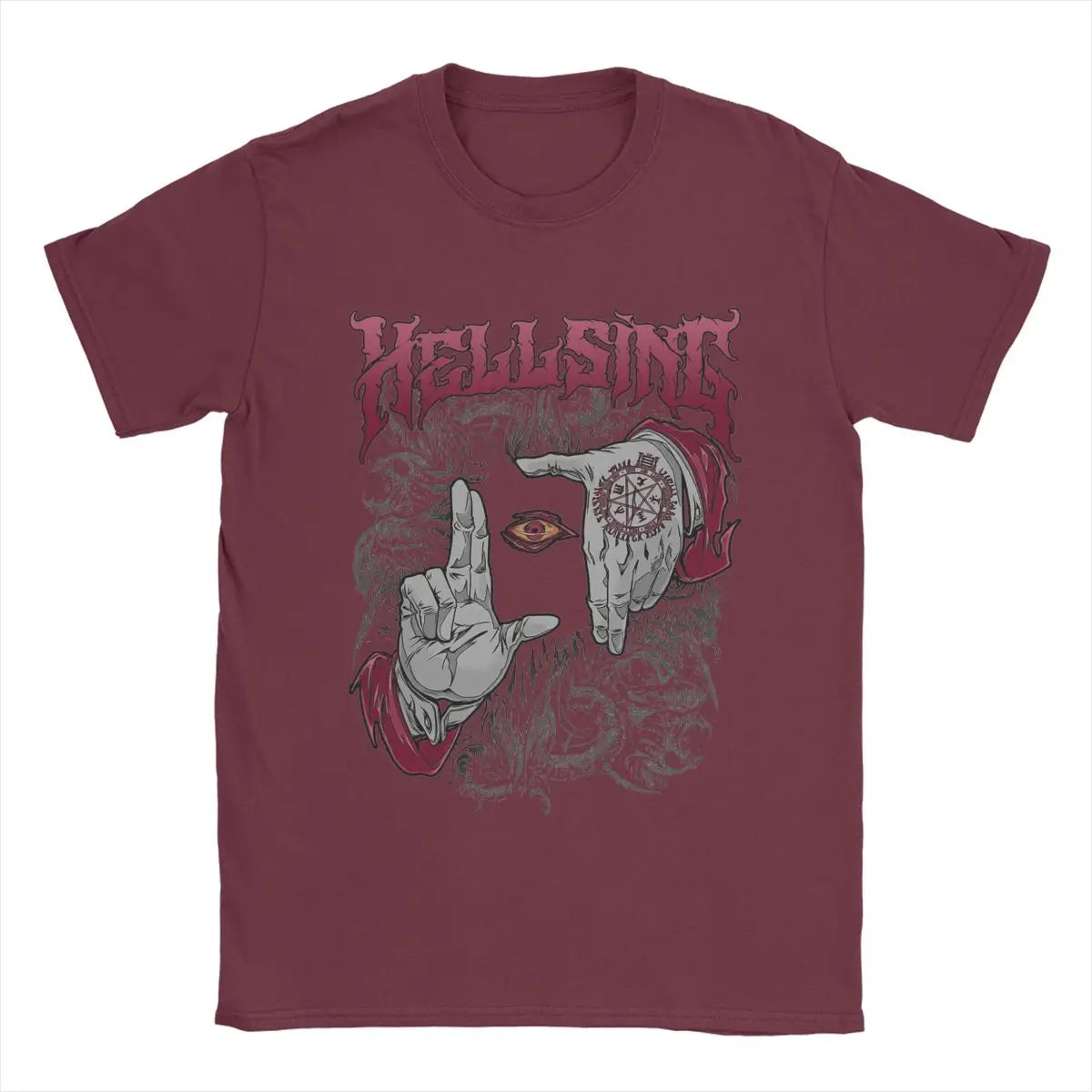 Hellsing Dark Gothic Men's T Shirts Anime Novelty Tees Short Sleeve Crew Neck T-Shirt 100% Cotton Graphic Clothes - Premium  from Lizard Vigilante - Just $19.99! Shop now at Lizard Vigilante