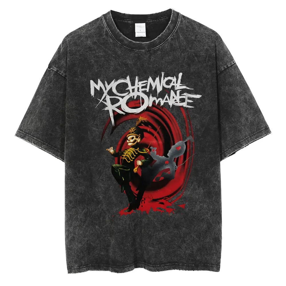 My Chemical Romance The Black Parade Retro Washed T-Shirt – Unisex Gothic Cotton Streetwear, Loose Fit Casual Tee - Premium t-shirt from Lizard Vigilante - Just $26.66! Shop now at Lizard Vigilante