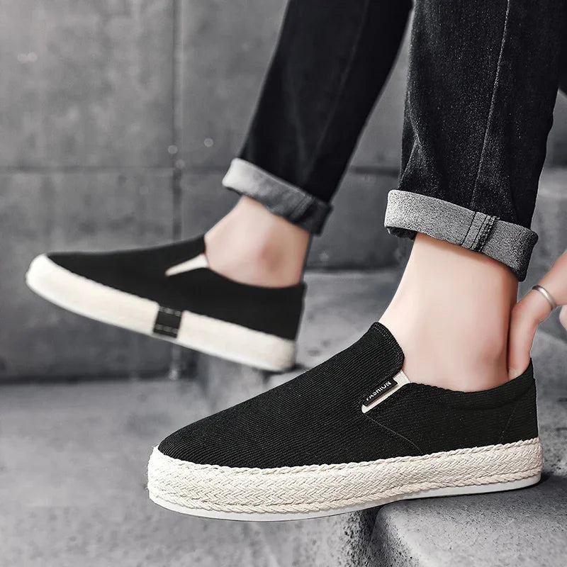 Effortless Cool: Canvas Loafers That Whisper 'Confidence - Premium Shoes from Lizard Vigilante - Just $43.88! Shop now at Lizard Vigilante