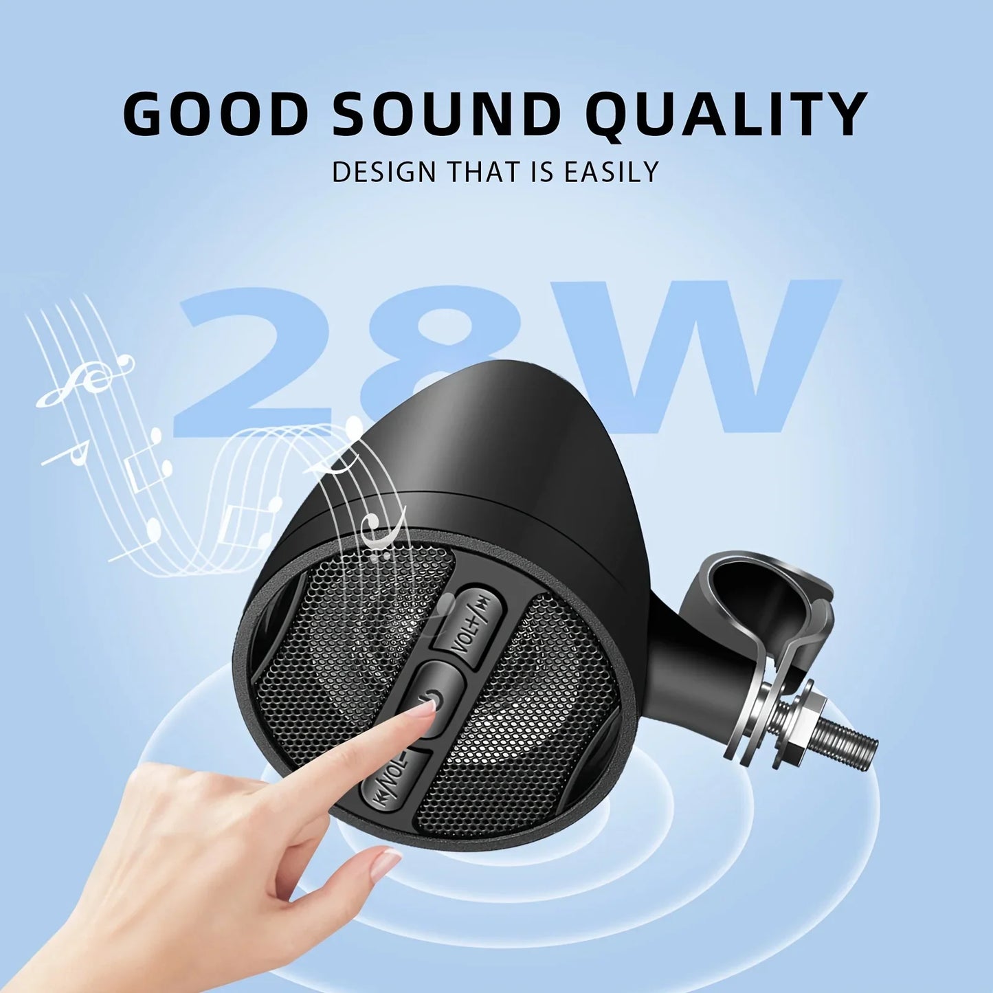 Motorcycle Bluetooth Speakers Wireless Audio System with USB, AUX, Mp3 Music Player